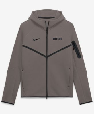 Men's Stone Ohio State Buckeyes Tech Fleece Raglan Full-Zip Windrunner Hoodie