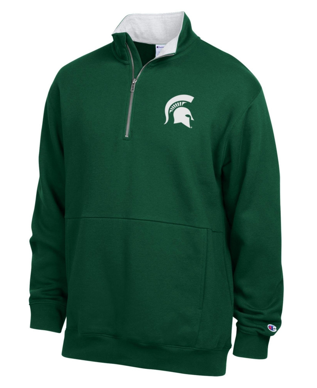 Champion Men's Green Michigan State Spartans Fleece Quarter-Zip Pullover