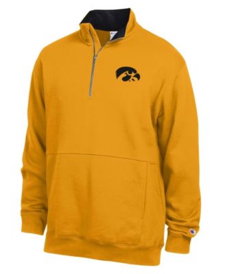 Men's Gold Iowa Hawkeyes Fleece Quarter-Zip Pullover