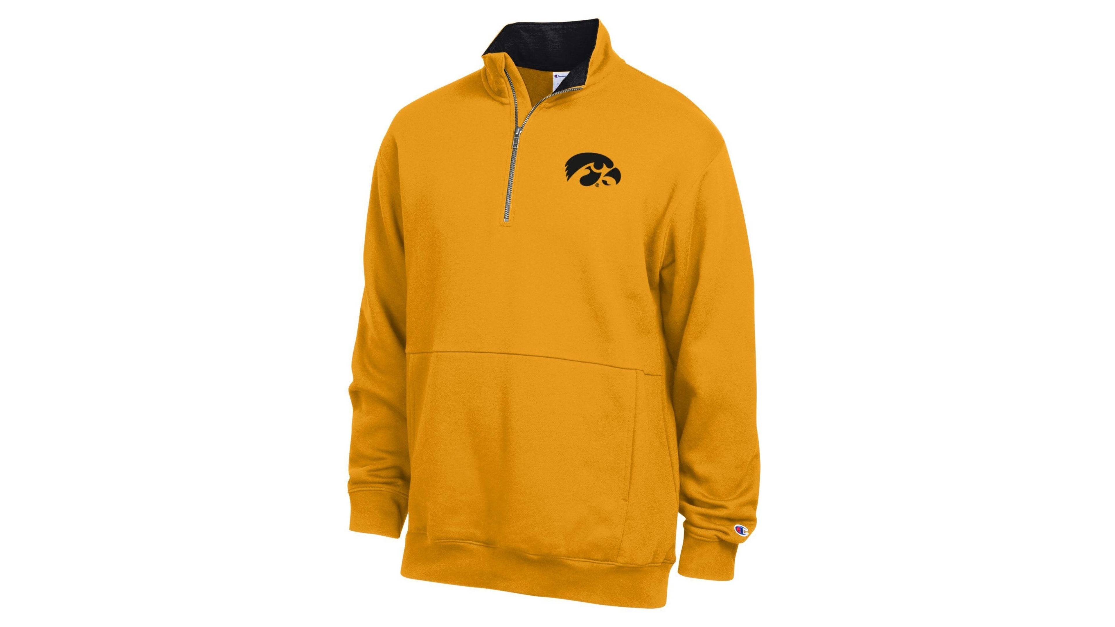Champion Men's Gold Iowa Hawkeyes Fleece Quarter-Zip Pullover