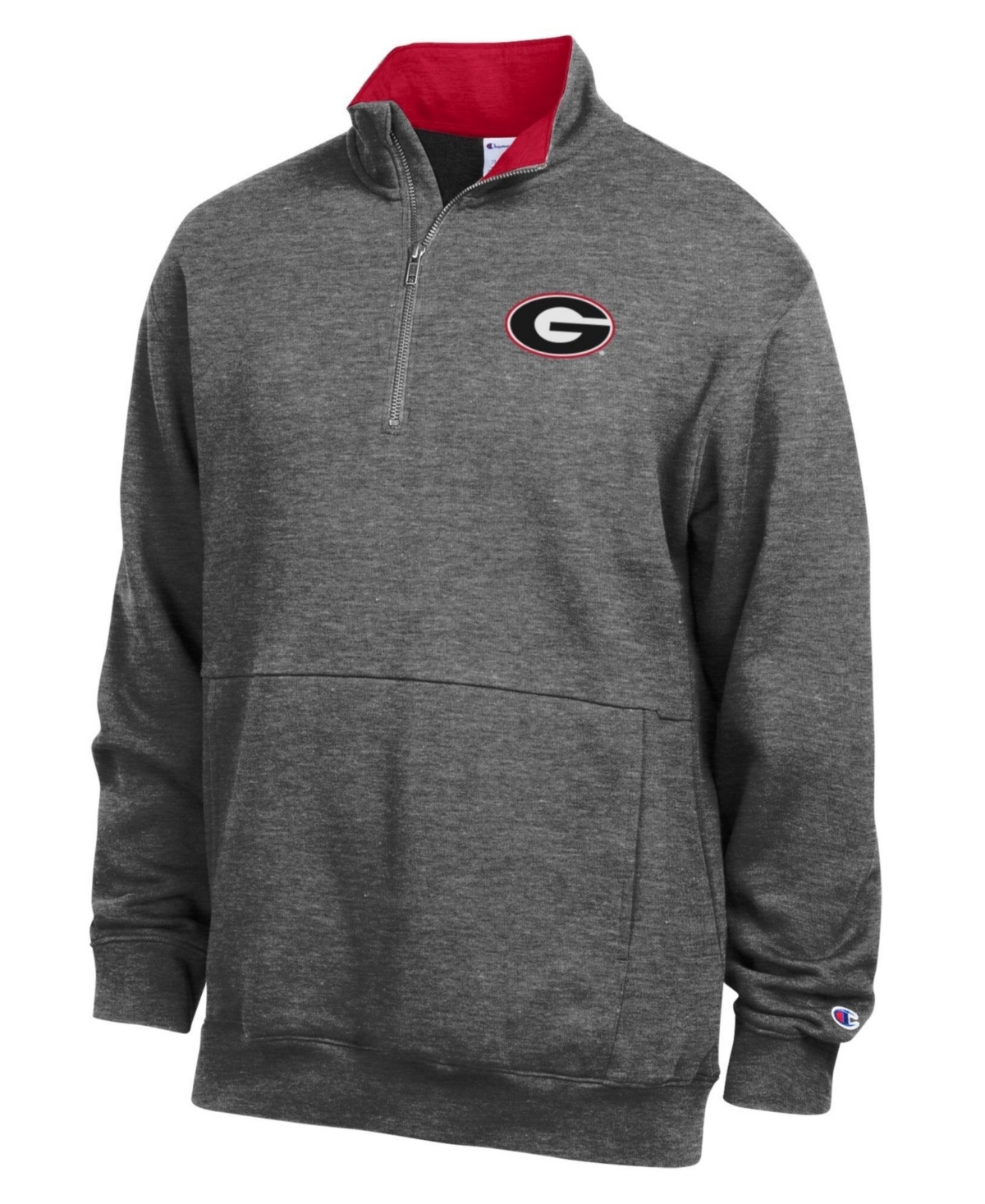 Champion Men's Charcoal Georgia Bulldogs Fleece Quarter-Zip Pullover