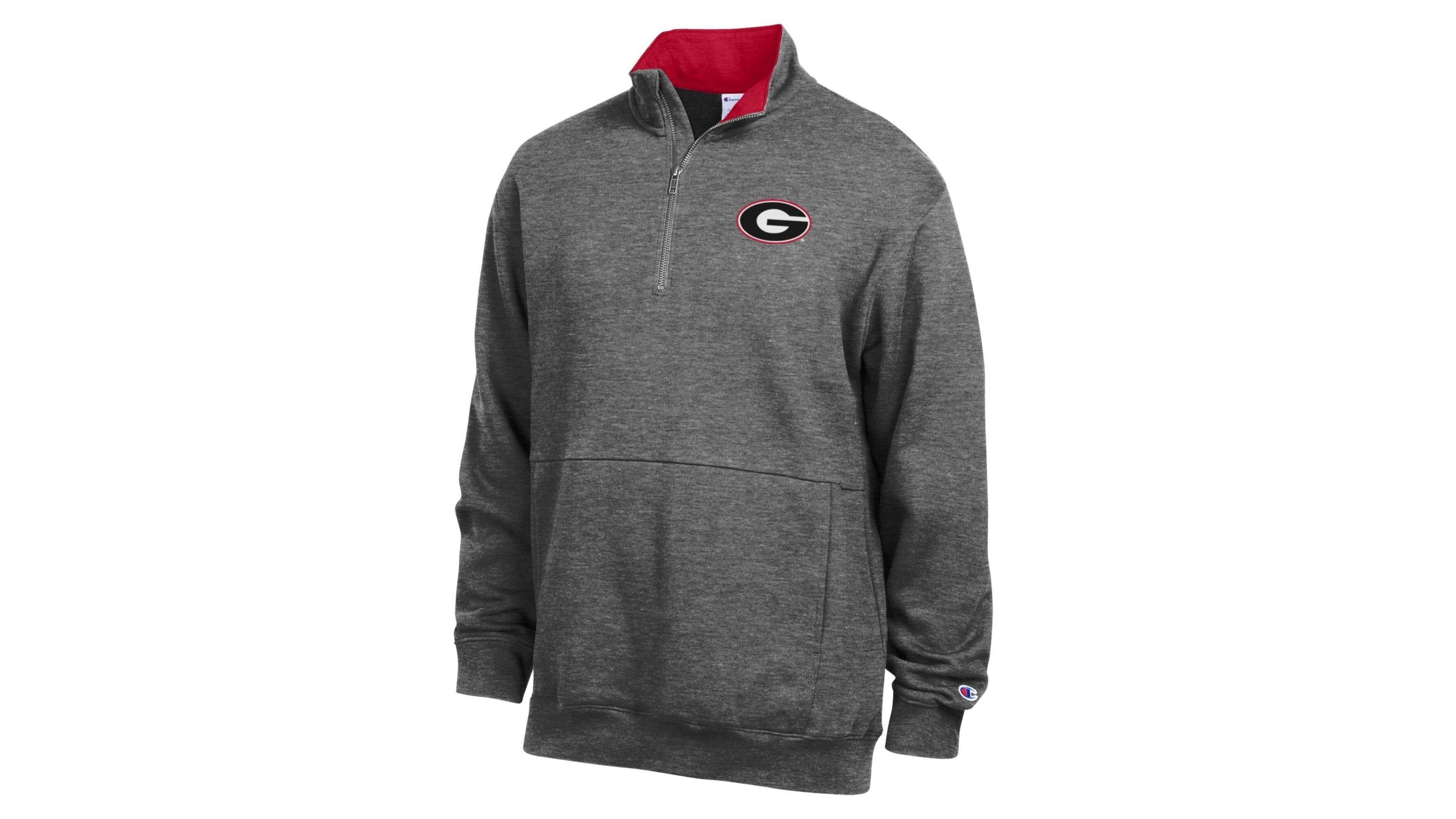 Champion Men's Charcoal Georgia Bulldogs Fleece Quarter-Zip Pullover