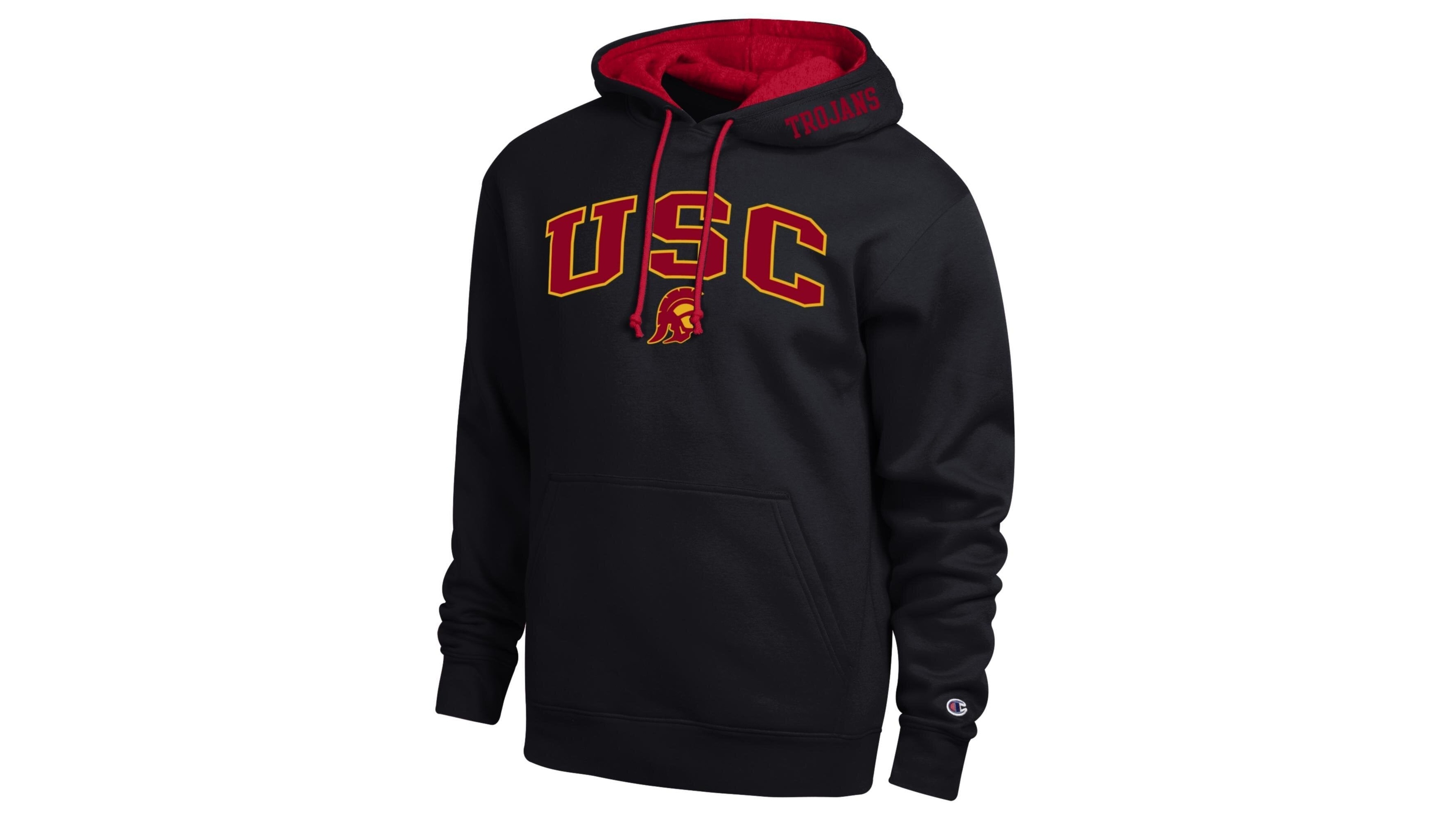 Champion Men's Black Usc Trojans Arch Tackle Twill Hoodie