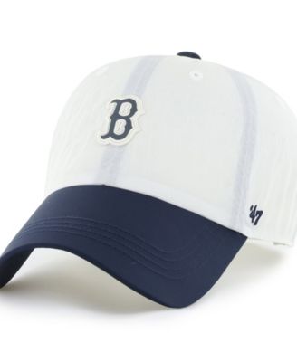 Men's and Women's  White/Navy Boston Red Sox Modernia Clean Up Adjustable Hat