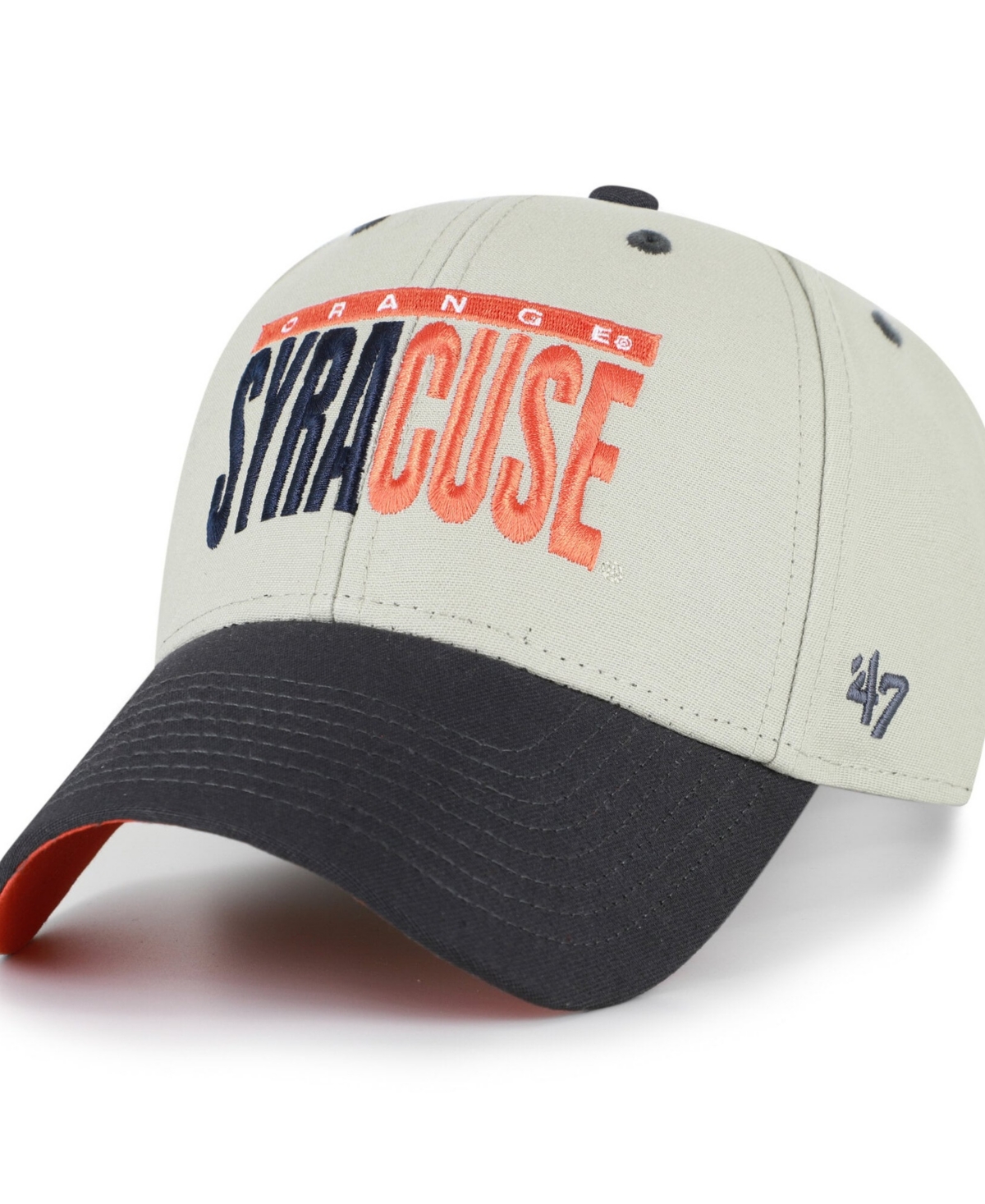 '47 Brand Men's and Women's Gray/Black Syracuse Orange Half Block Text Mvp Adjustable Hat - Gray, Black