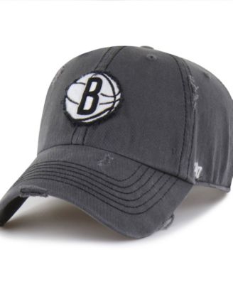 Men's  Charcoal Brooklyn Nets Weathered Clean Up Adjustable Hat