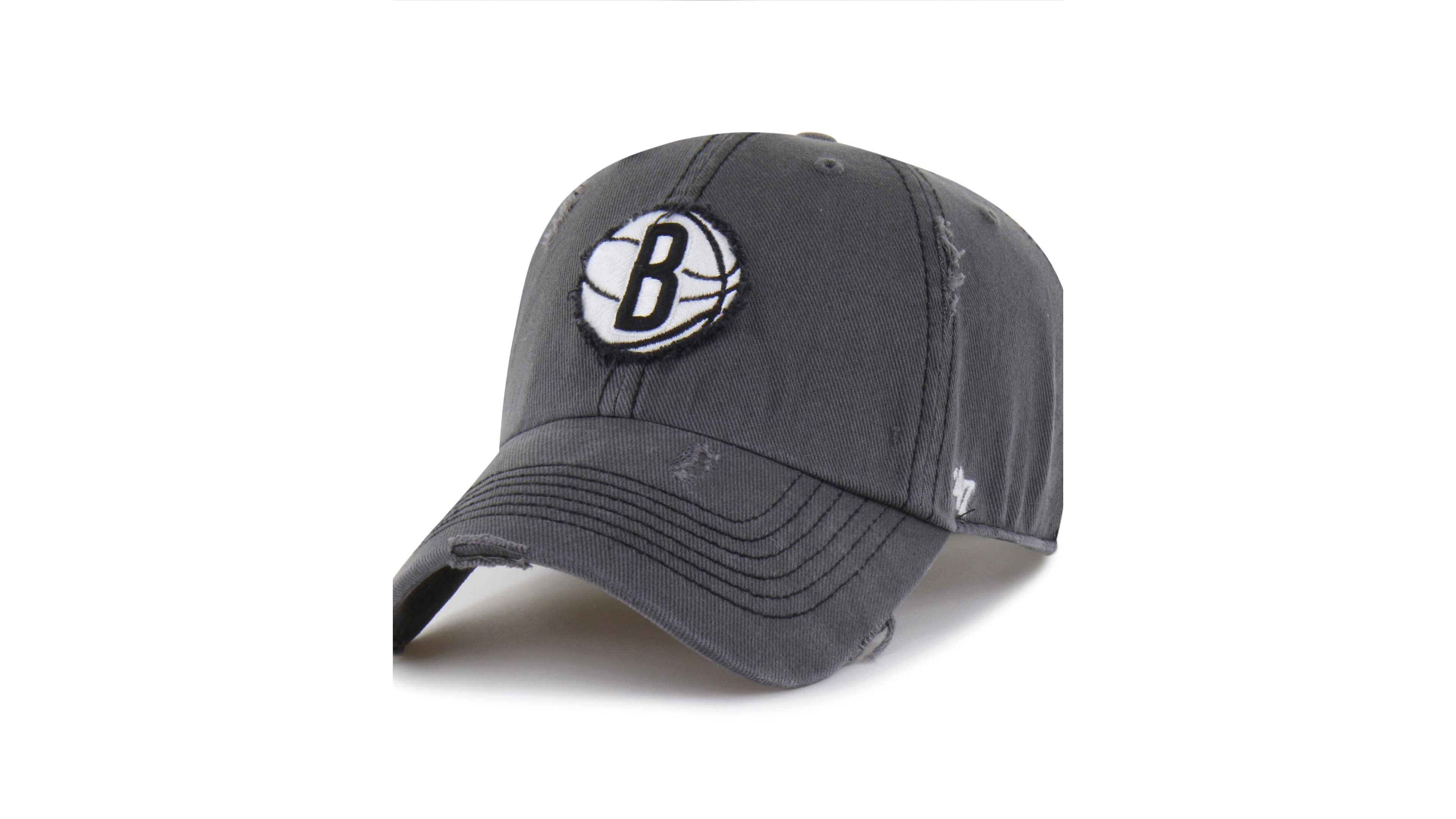 '47 Brand Men's Charcoal Brooklyn Nets Weathered Clean Up Adjustable Hat