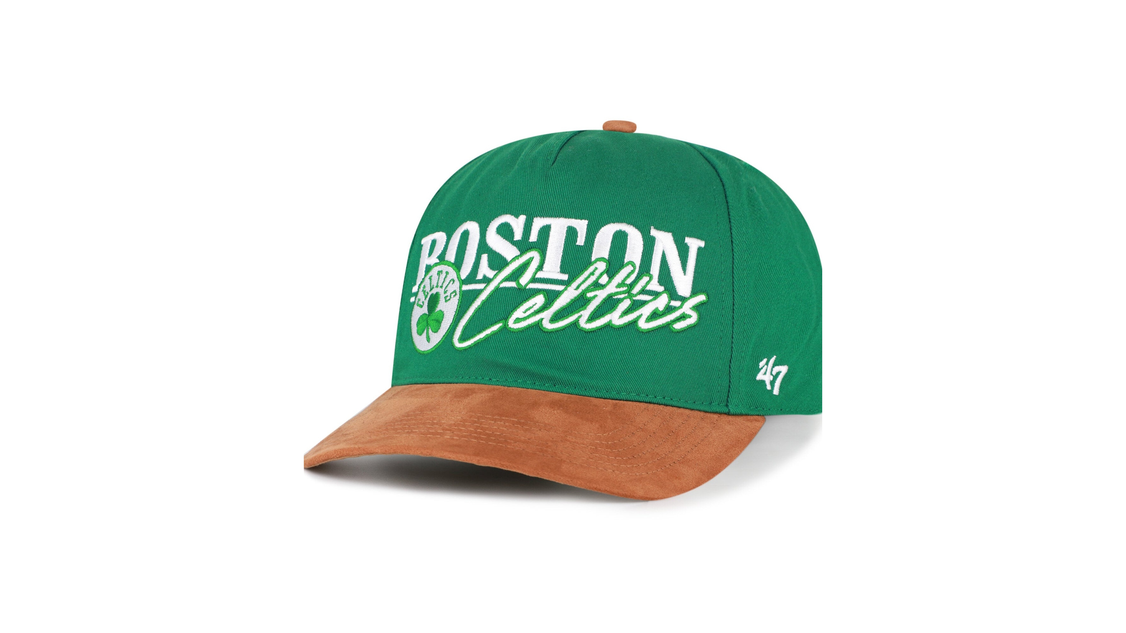 '47 Brand Men's Kelly Green/Tan Boston Celtics Scribe Line Hitch Adjustable Hat