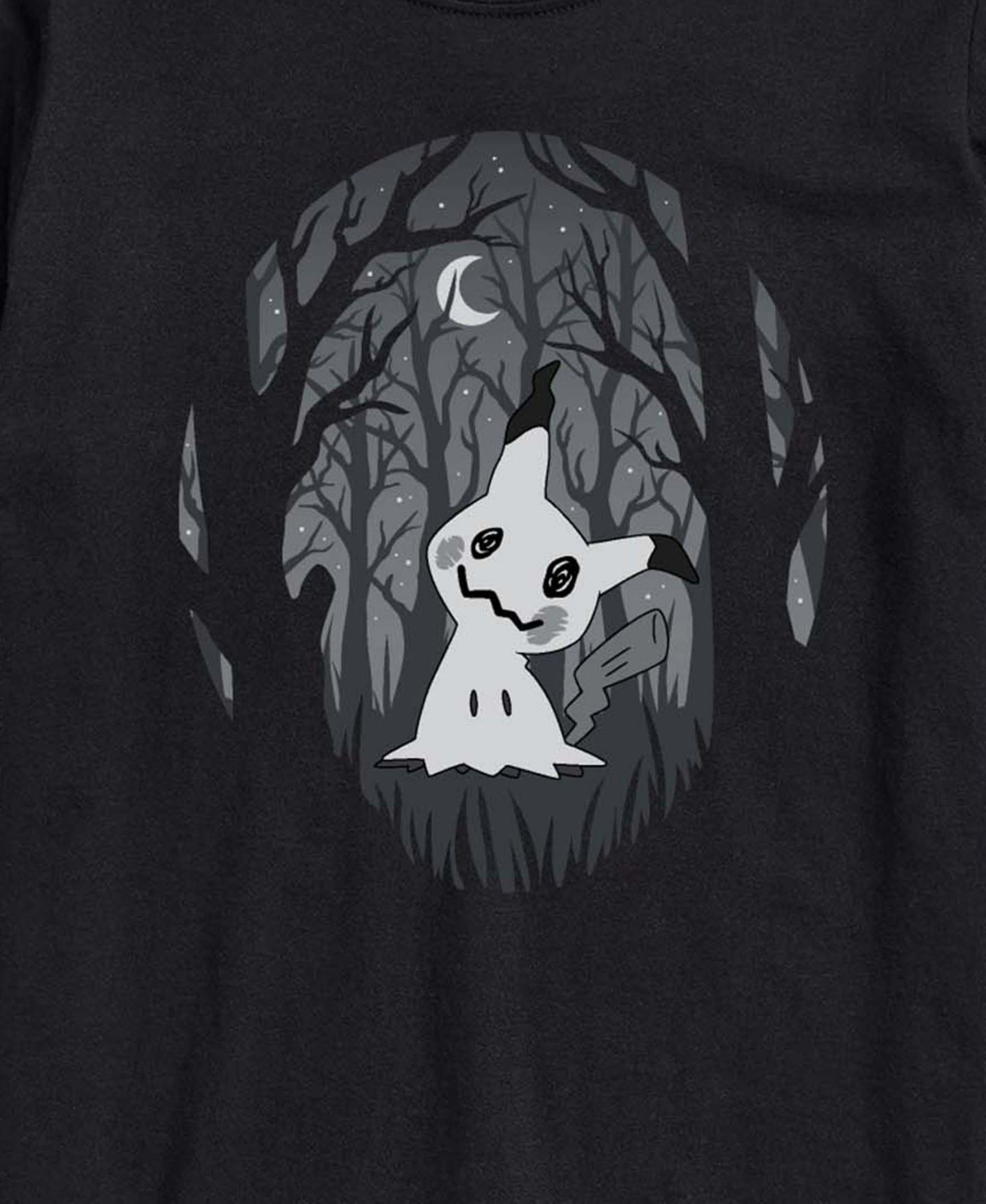 Мужская футболка AIRWAVES Mimikyu Ghost Halloween Haunted Forest Graphic, цвет: Чёрный — фото 3