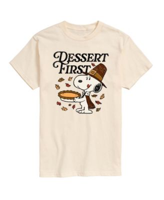 Men's Dessert First Thanksgiving Snoopy Graphic T-Shirt