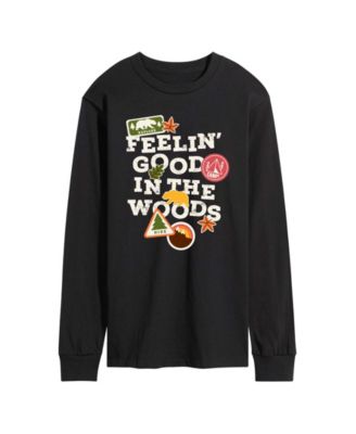 Men's Feelin Good In The Woods Long-Sleeve Graphic T-Shirt