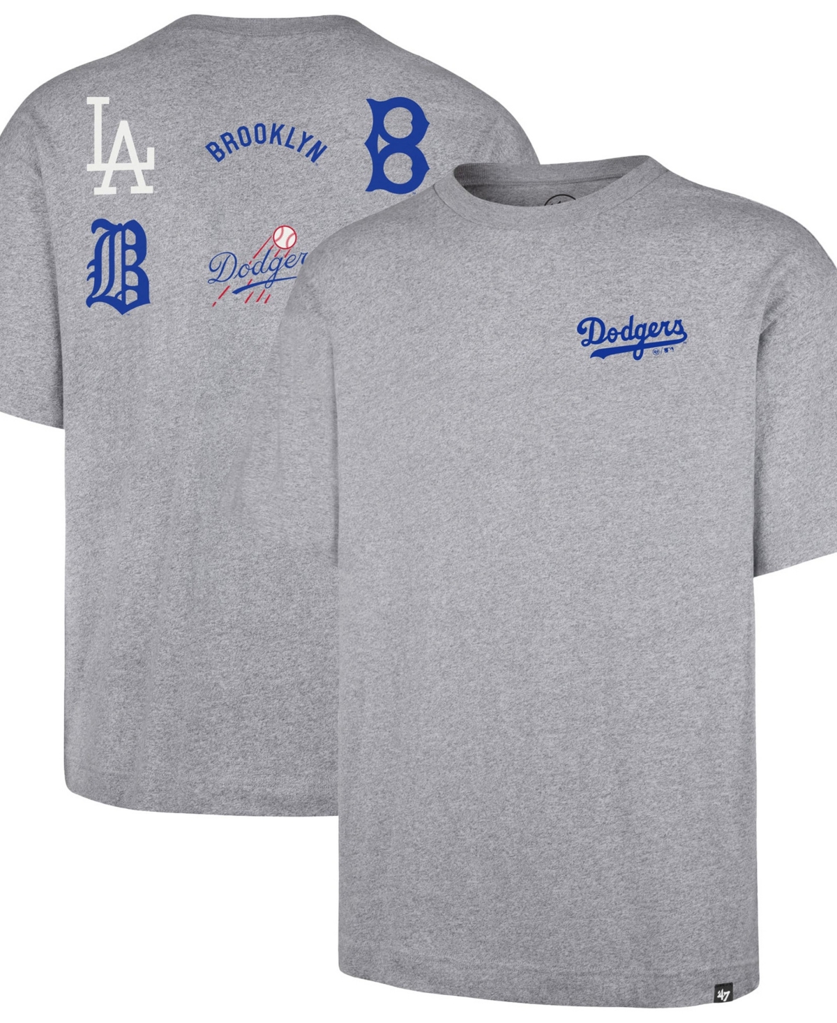 '47 Brand Men's Gray Los Angeles Dodgers History Lock Foundation T-Shirt