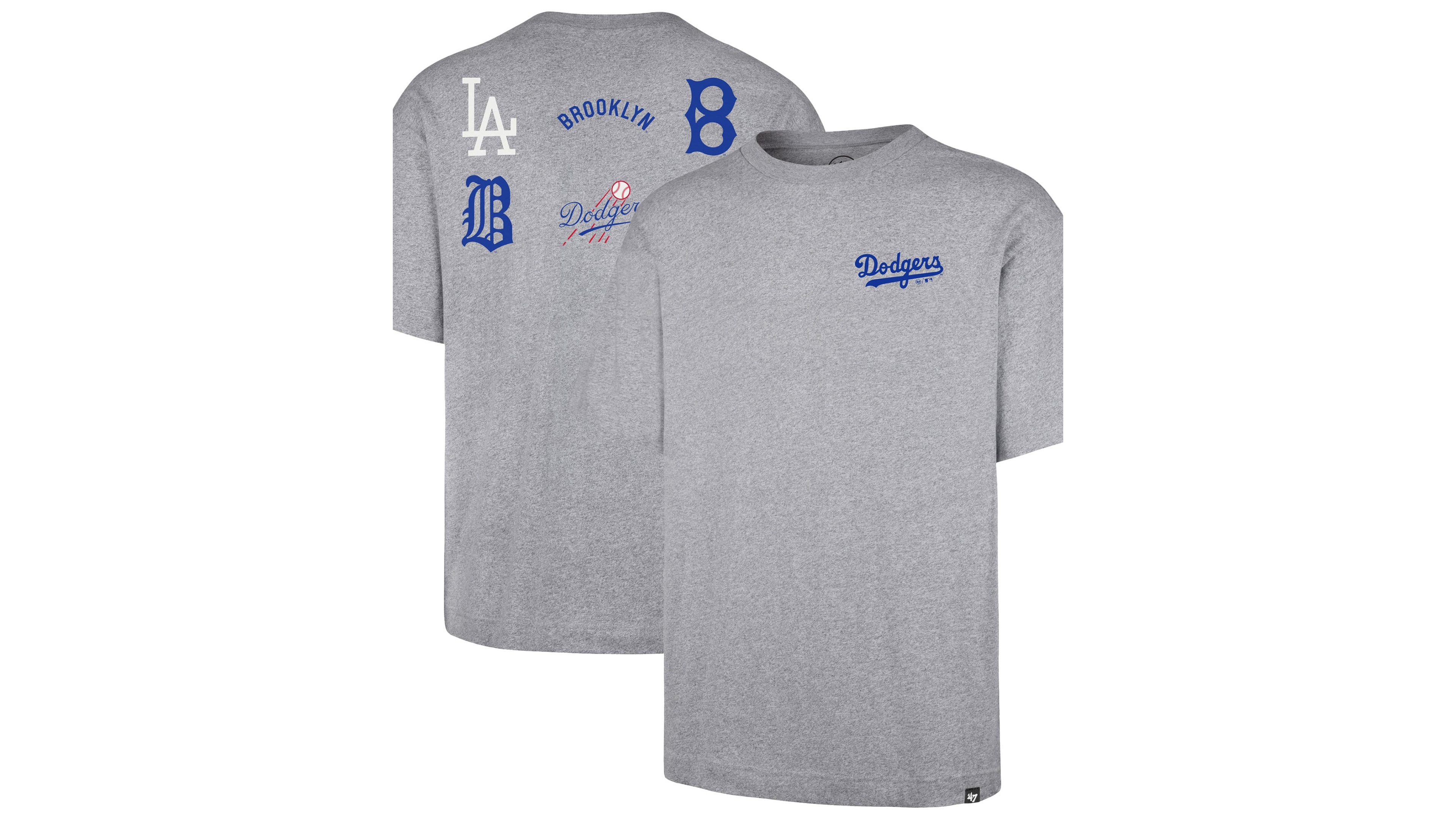 '47 Brand Men's Gray Los Angeles Dodgers History Lock Foundation T-Shirt
