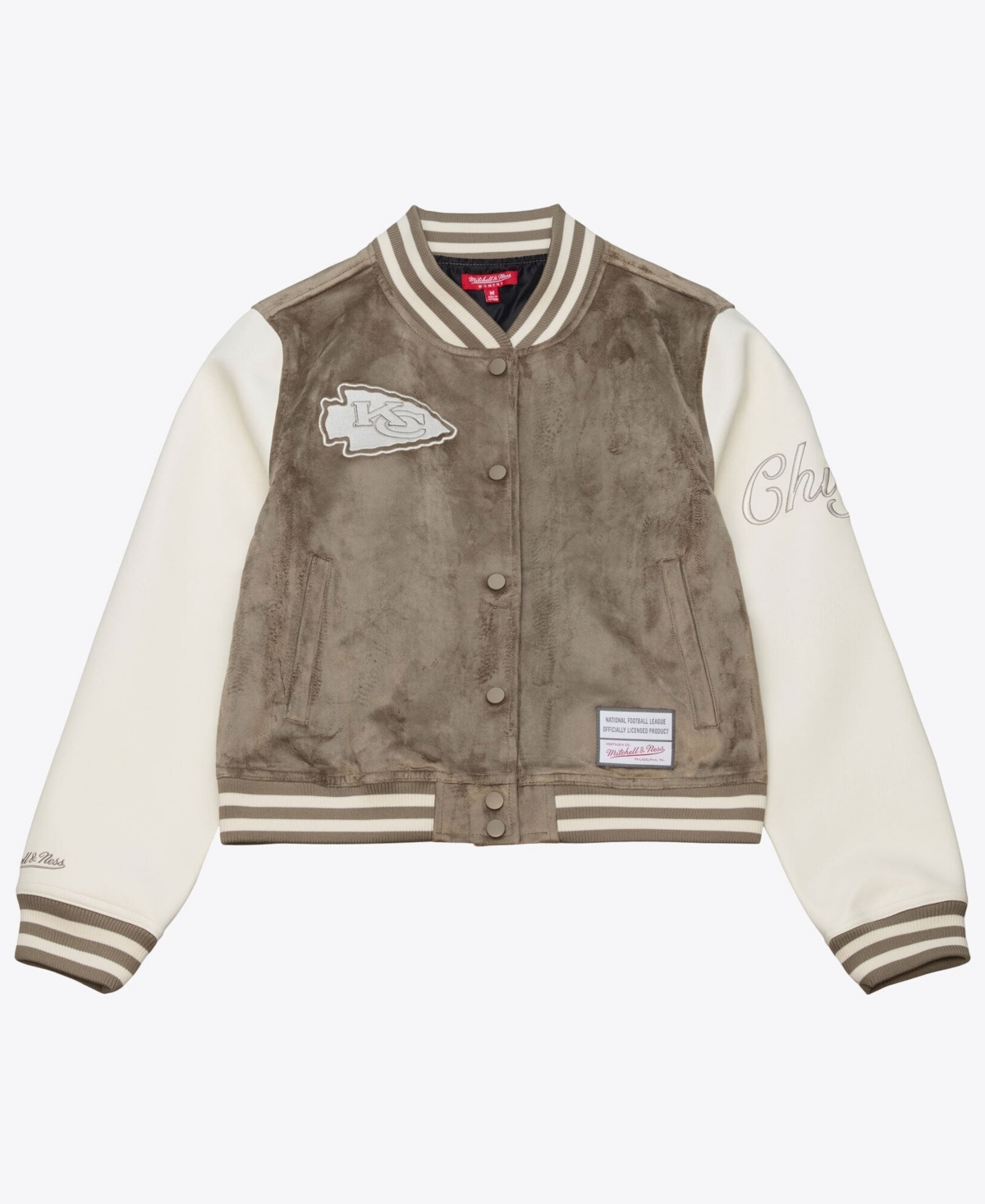 Mitchell & Ness Women's Tan Kansas City Chiefs Full-Snap Varsity Jacket - Tan