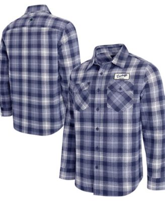 Men's Navy Dallas Cowboys Plaid Button-Up Flannel Shirt