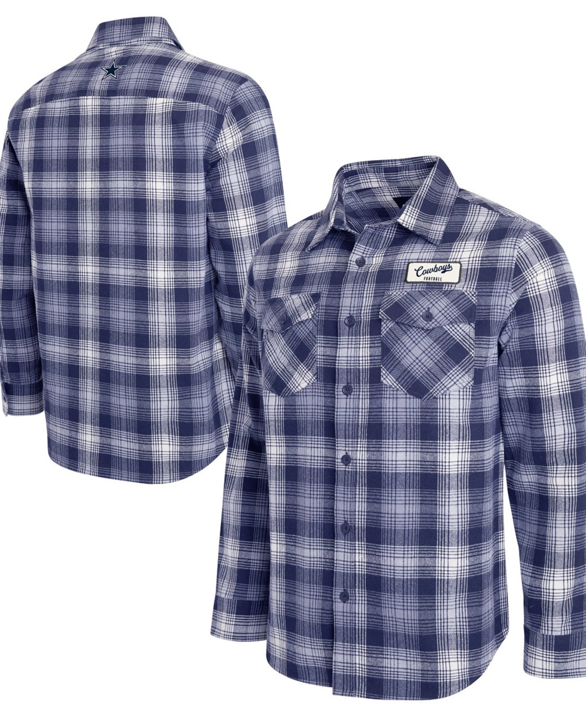 Darius Rucker Collection By Fanatics Men's Navy Dallas Cowboys Plaid Button-Up Flannel Shirt - Navy, Gray