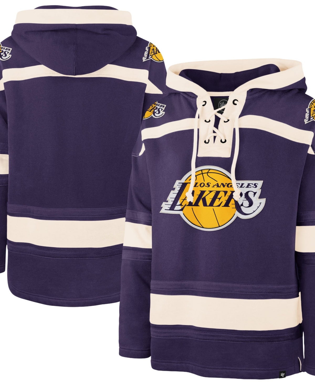 '47 Brand Men's Purple Los Angeles Lakers Superior Lacer Hoodie - Purple