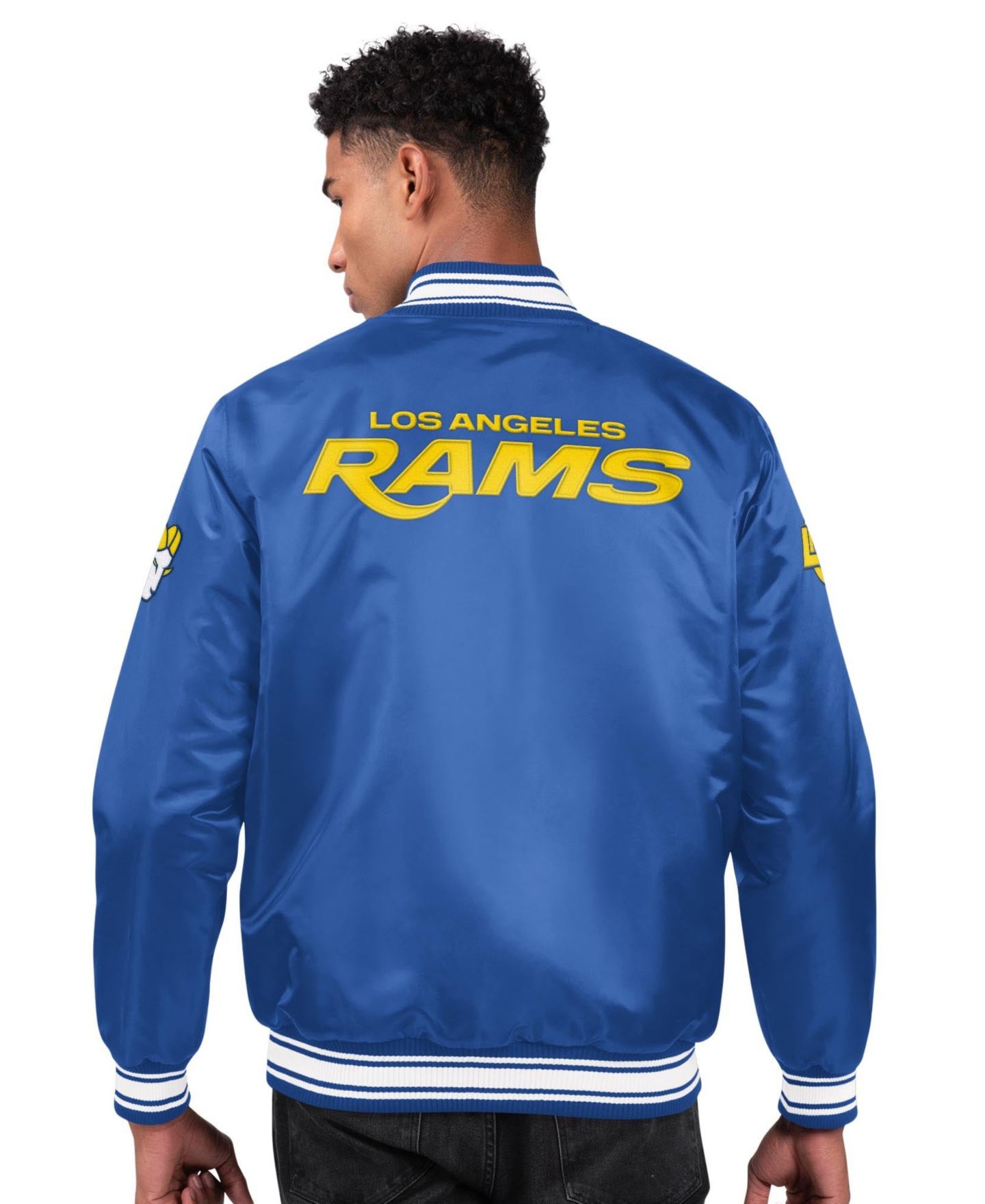 Мужская куртка Starter Royal Los Angeles Rams Locker Room Satin Varsity Full-Snap — фото 3
