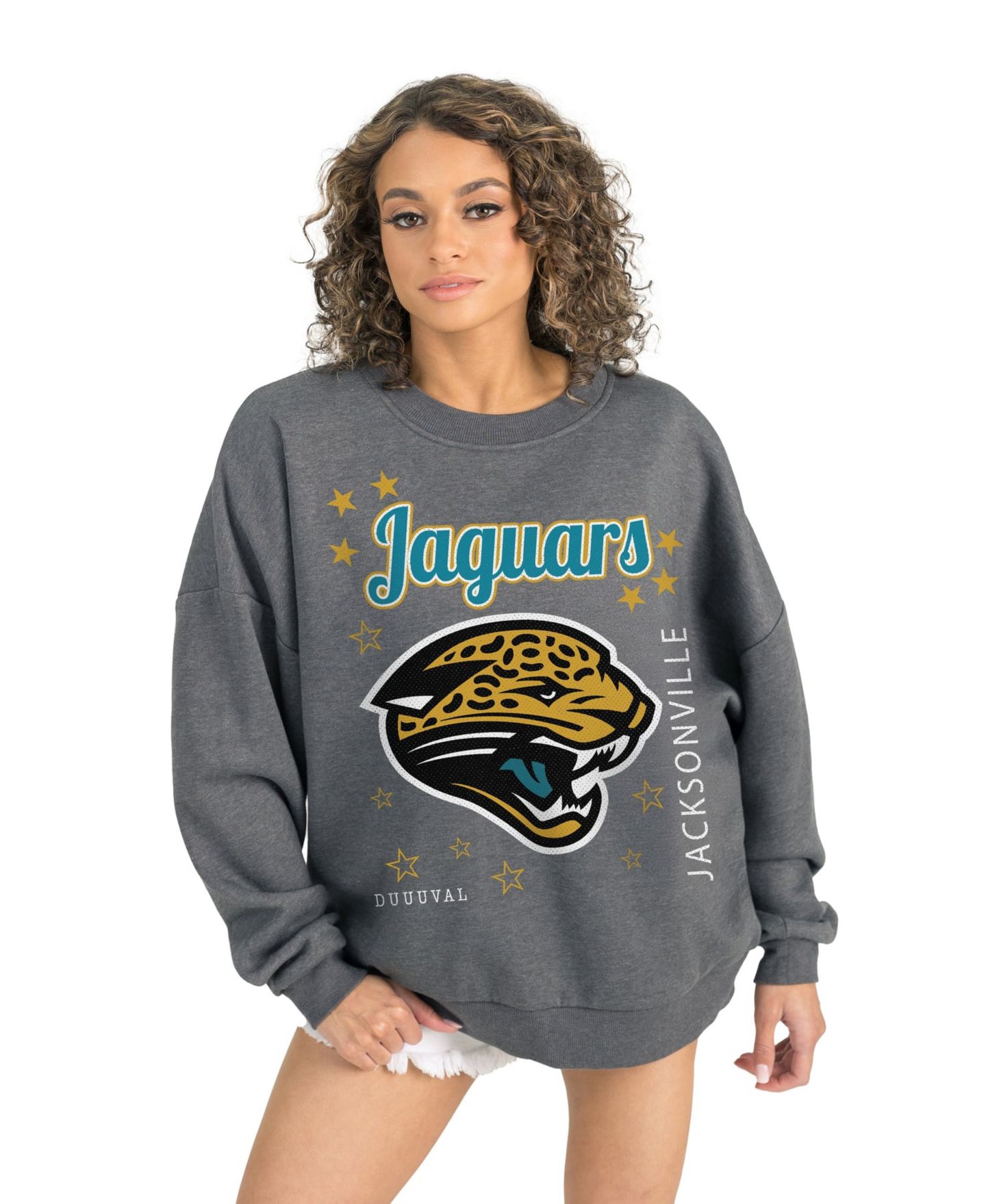 Женская толстовка Gameday Couture Gray Jacksonville Jaguars Ready to Rumble Premium Fleece Pullover — фото 3