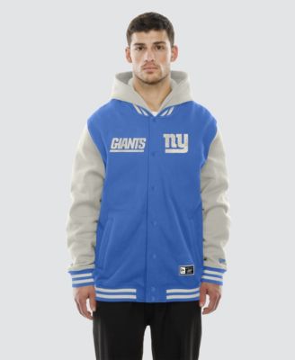 Men's Royal/Gray New York Giants Full-Snap Fleece Hooded