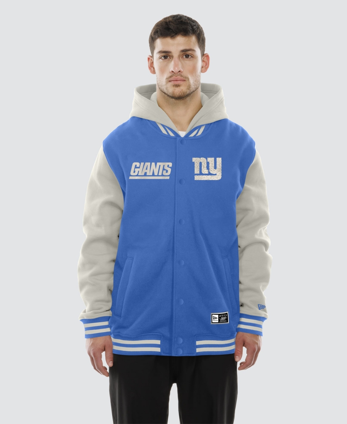 New Era Men's Royal/Gray New York Giants Full-Snap Fleece Hooded - Royal, Gray