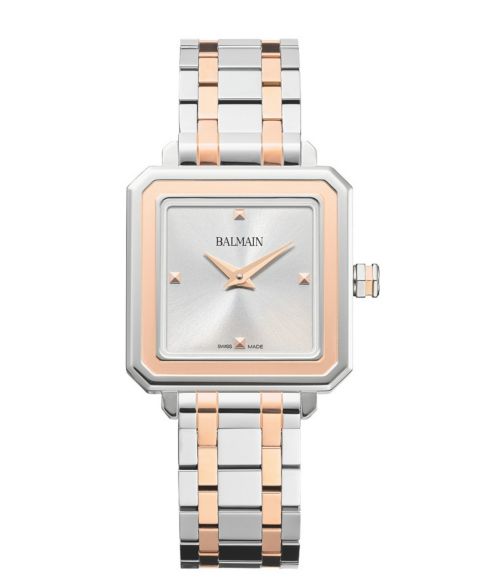 Женские часы Balmain Swiss Quartz Eirini Square Two-Tone Stainless Steel Bracelet Watch 26mm