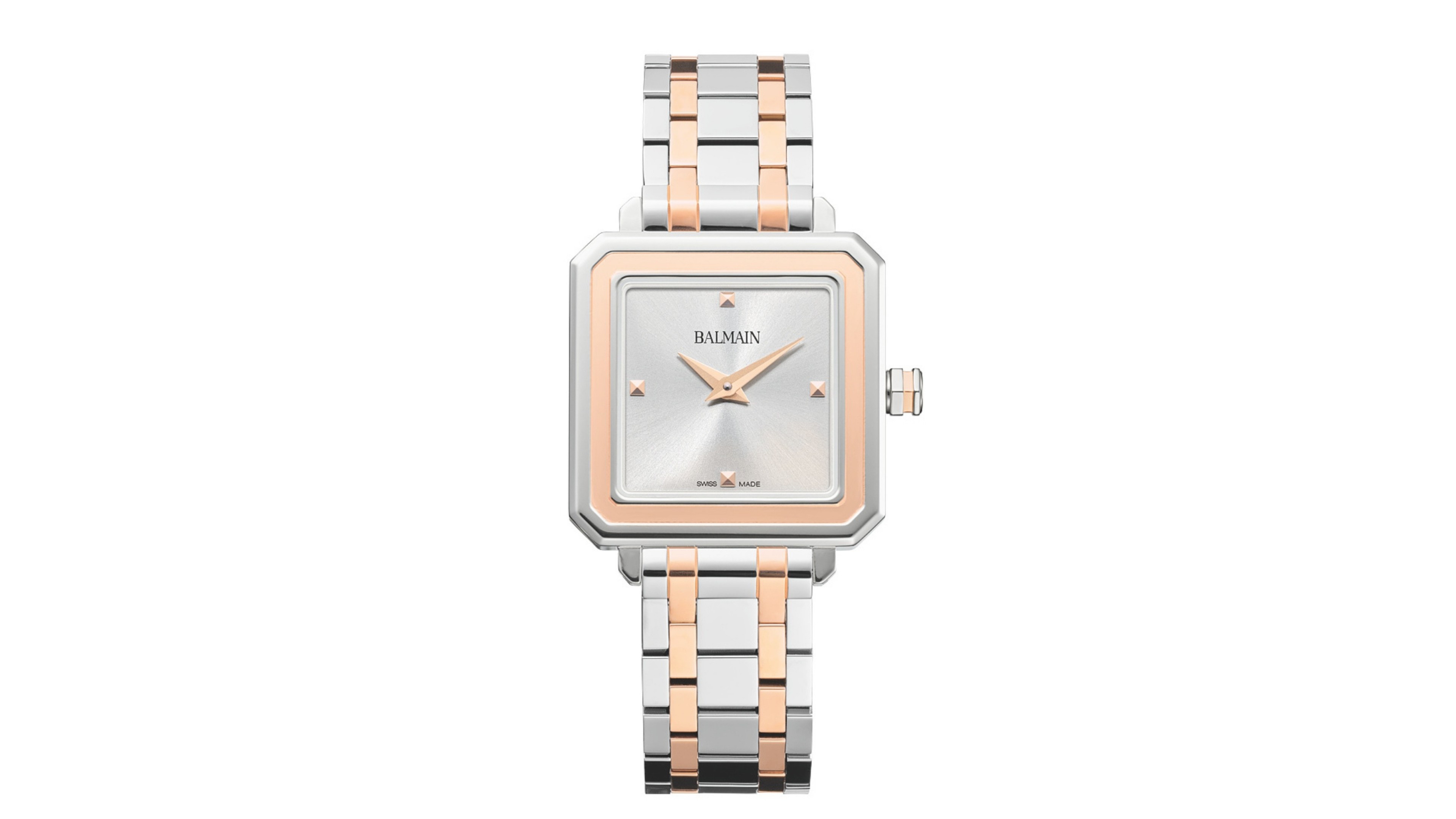 Balmain Women's Swiss Quartz Eirini Square Two-Tone Stainless Steel Bracelet Watch 26mm