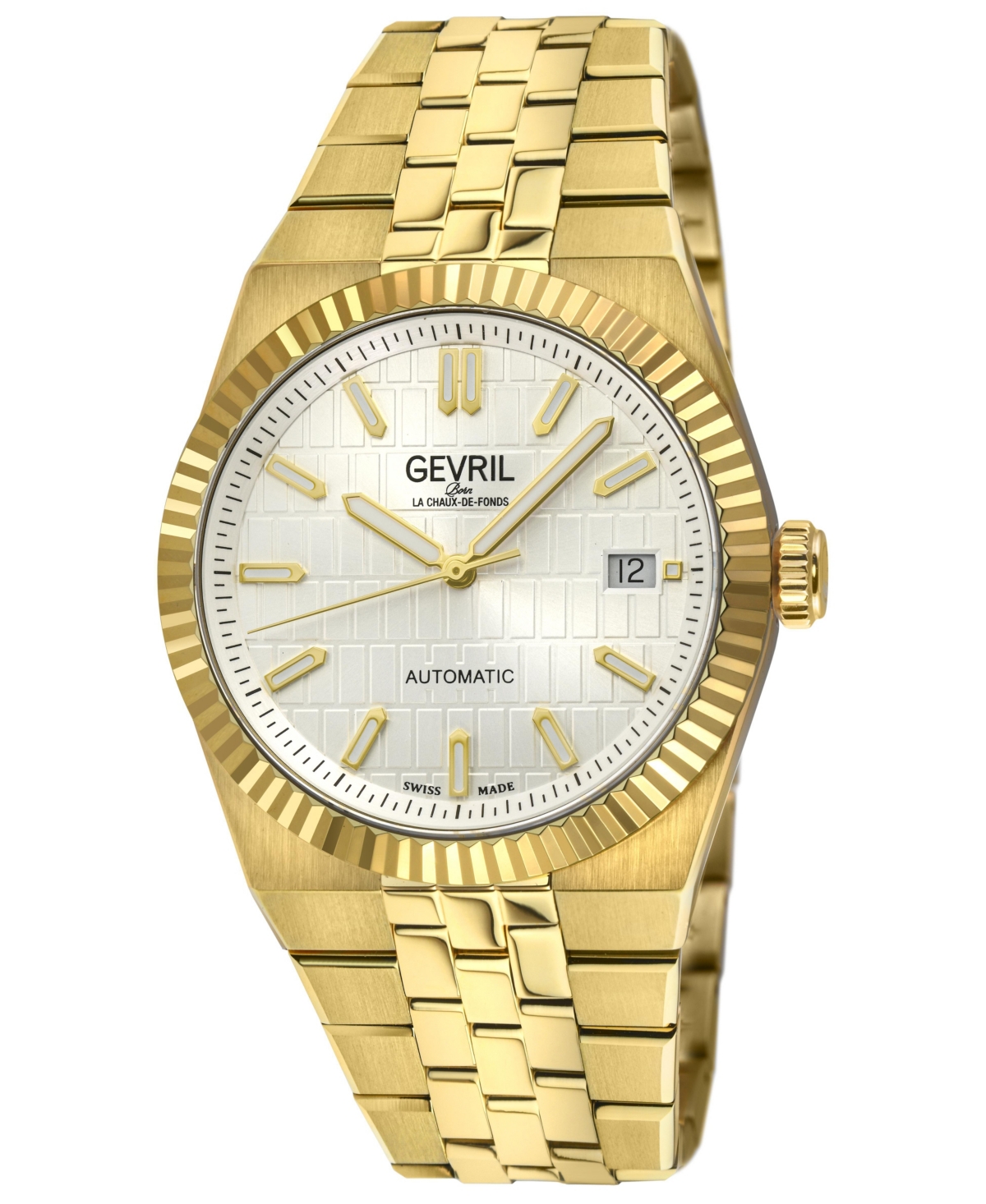 Gevril Men's Swiss Automatic Pier 17 Stainless Steel Bracelet Watch, 40mm - Ip gold