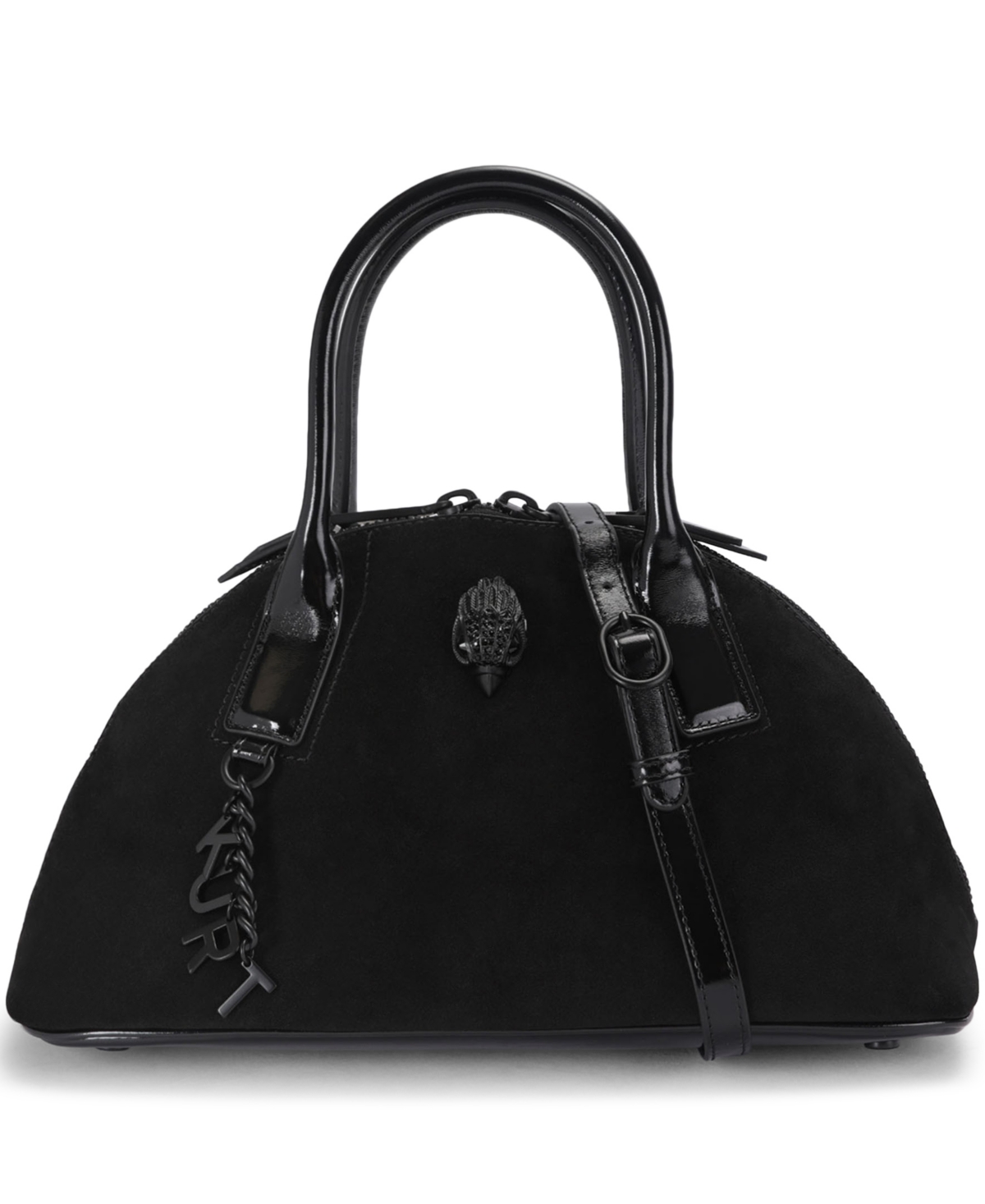 Kurt Geiger London Sloane Suede Medium Bowling Handbag - Black