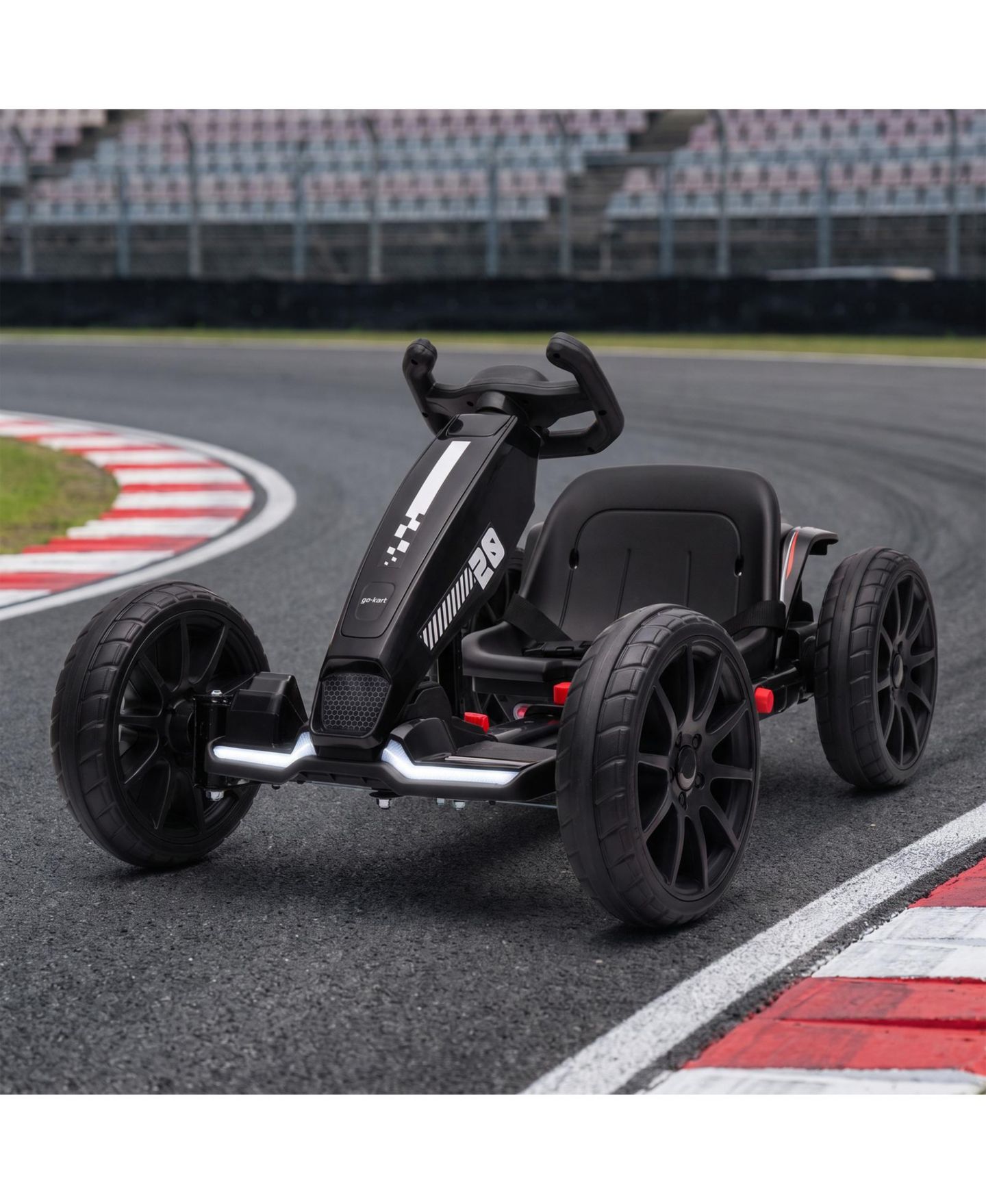 Детская игрушка Glintex 12V Electric Go Kart with Four Length Settings and LED Headlights, Up to 25 kg, 3–6 лет, цвет: Чёрный — фото 10
