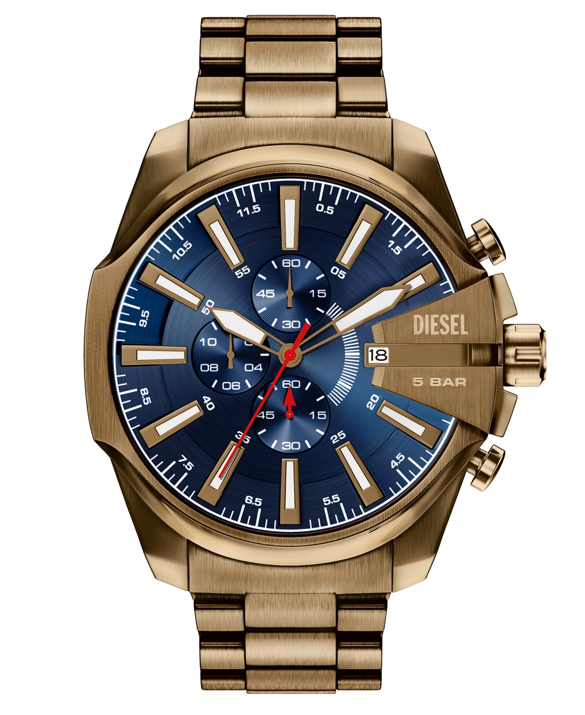 Diesel Men's Mega Chief Quartz Chronograph Gold-Tone Stainless Steel Watch 48mm
