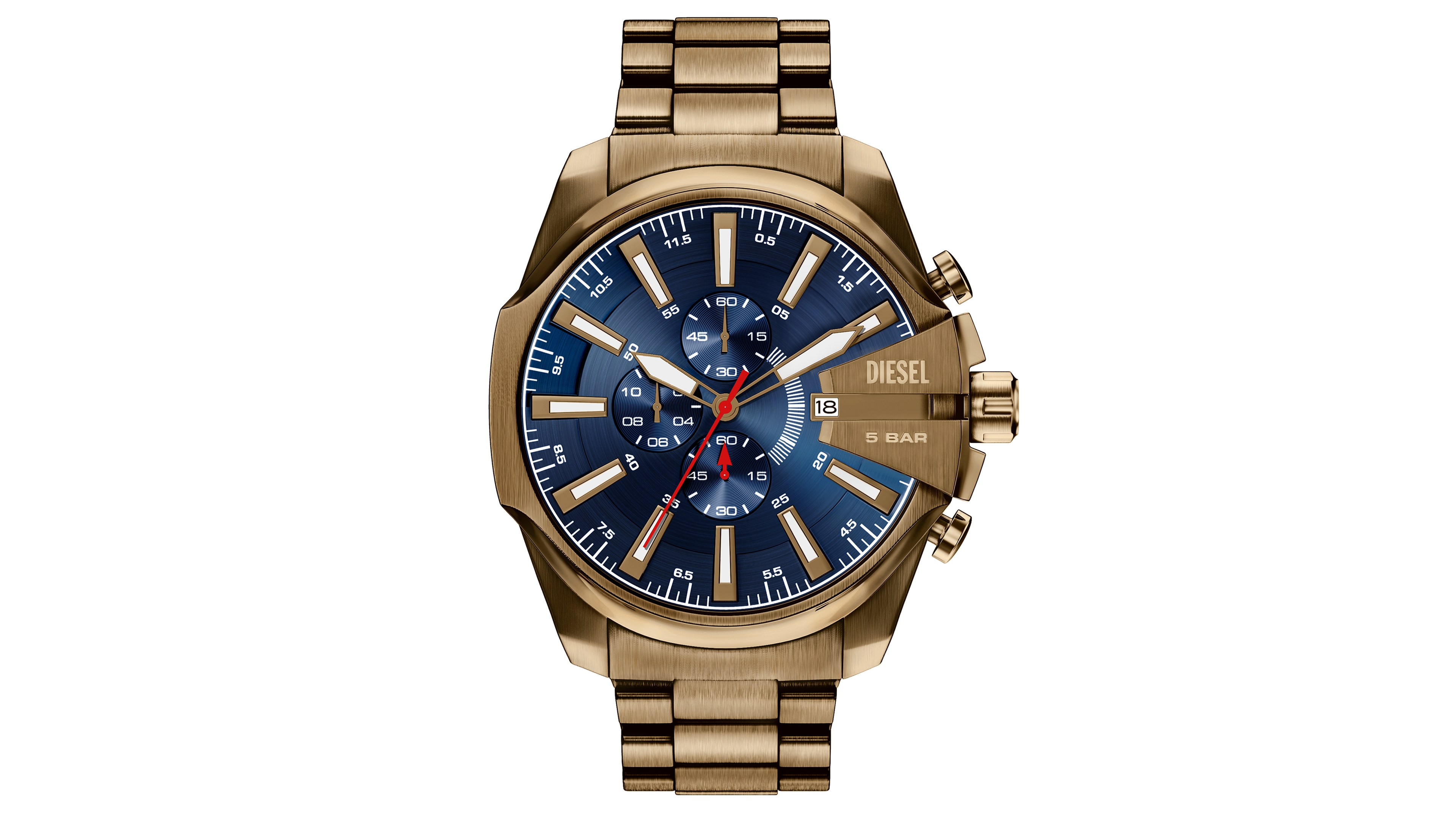 Diesel Men's Mega Chief Quartz Chronograph Gold-Tone Stainless Steel Watch 48mm