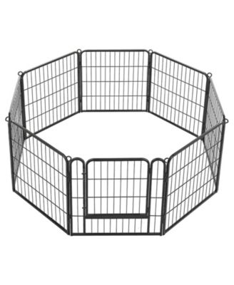 24-Inch 8-Panel Foldable Metal Dog Exercise Pen with Door