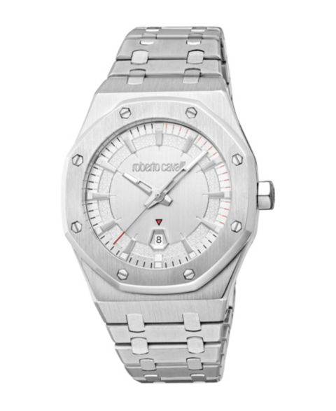 Мужские часы Roberto Cavalli Quartz Stainless Steel Bracelet Watch, 42mm, цвет: Серебряный