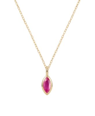 Ruby Marquise-Cut Bezel Pendant Necklace (3/8 ct. t.w.) in 14k Gold