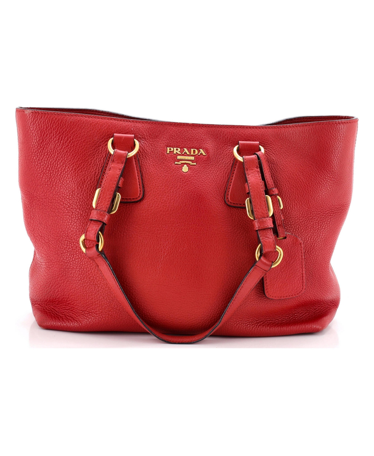 Pre-Owned Prada Medium Belted Buckle Open Tote Vitello Phenix