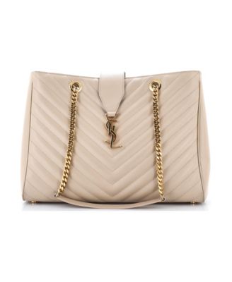 Large Classic Monogram Shopper Matelasse Chevron Leather