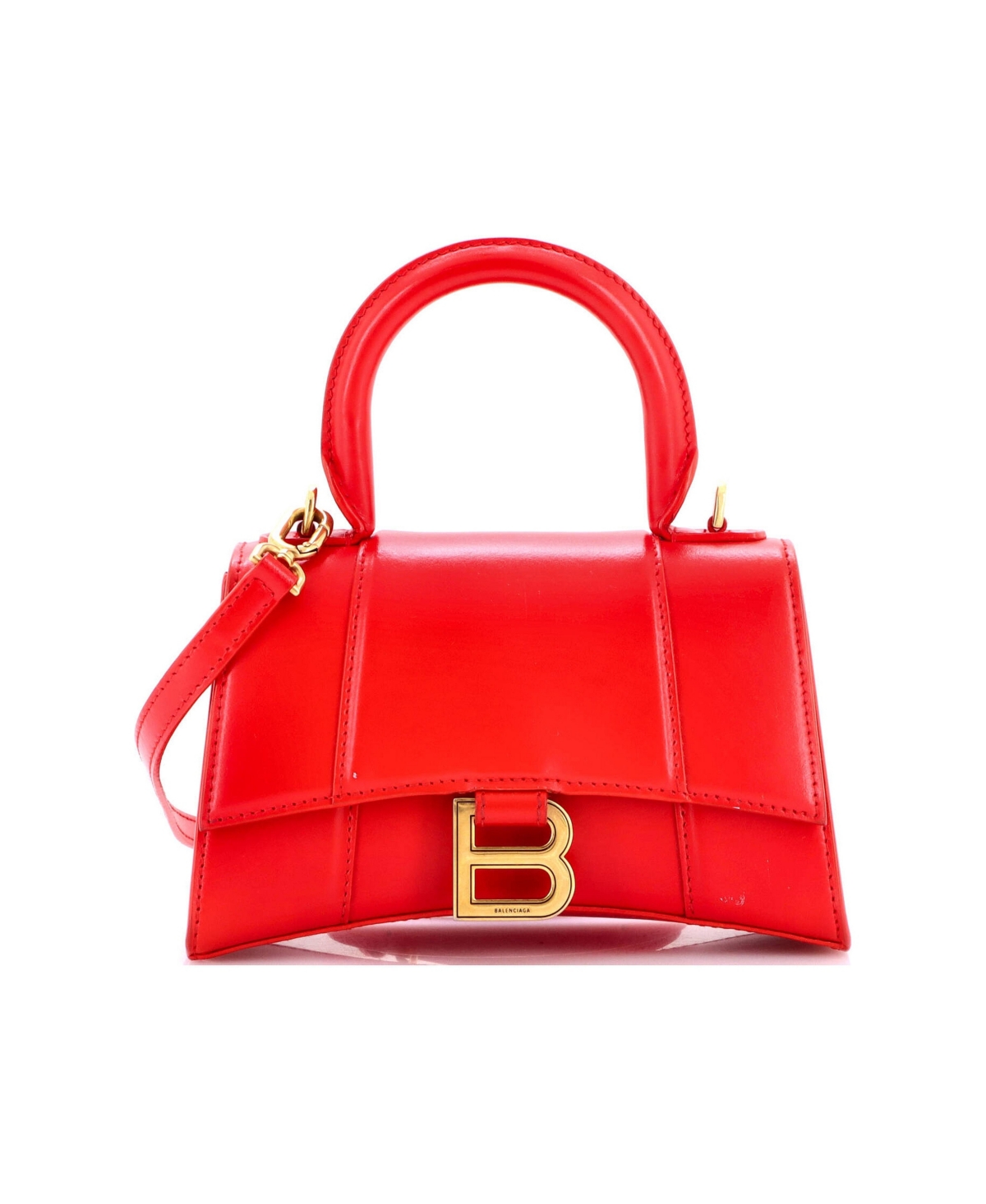 Pre-Owned Balenciaga Xs Hourglass Top Handle Bag Leather - Red