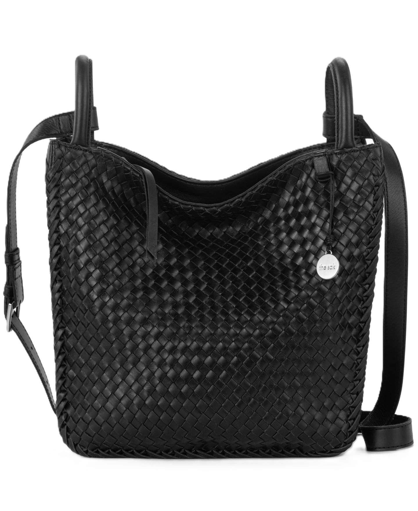 Женская сумка The Sak Los Feliz Adjustable Woven Medium Slouchy Crossbody, цвет: Чёрный — фото 1