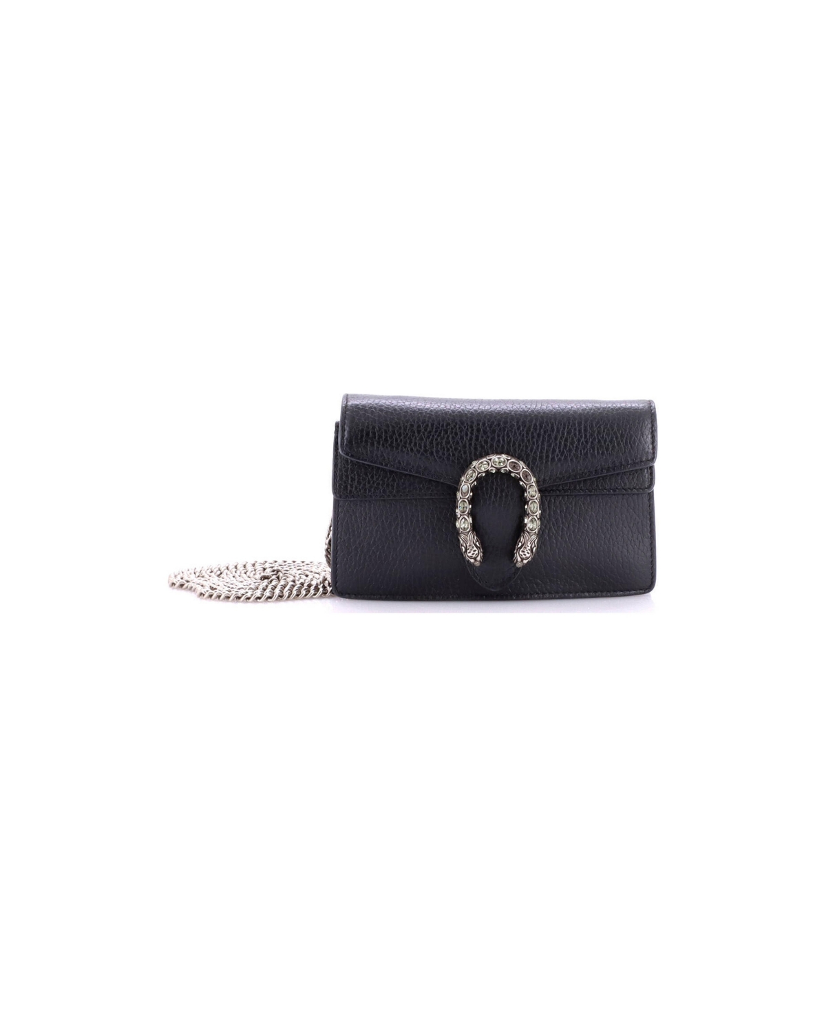Pre-Owned Gucci Super Mini Dionysus Bag Leather - Black