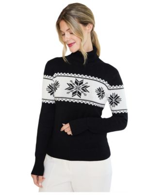 Women's Slim Fit Snowflake Ski Sweater