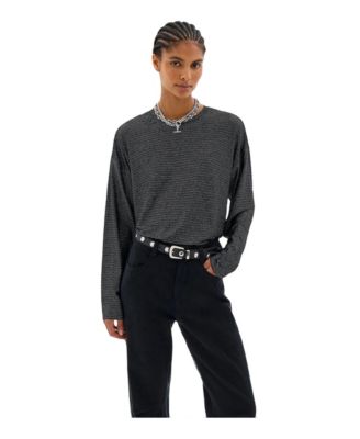 Women's Averra Lurex Stripe Long Sleeve Top