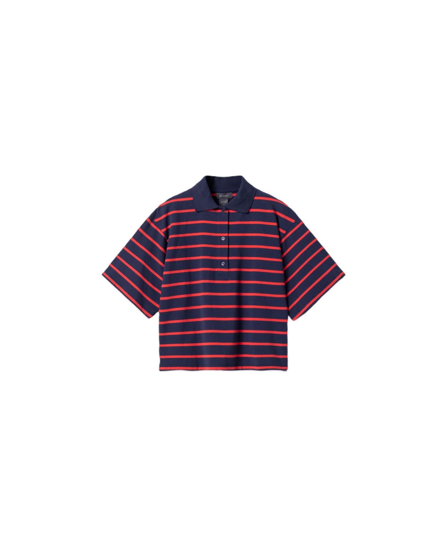 Женский топ Residus Taylor Striped Boxy Short-Sleeve Popover, цвет: Тёмно-синий полосатый — фото 4