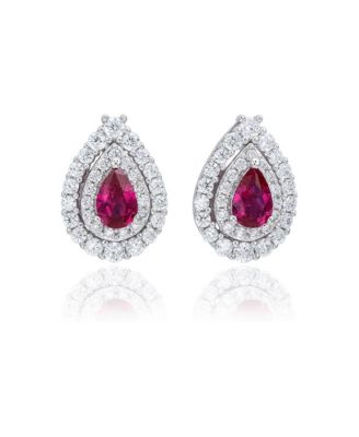 Suzy Levian Sterling Silver Pear Shape Cubic Zirconia Earrings