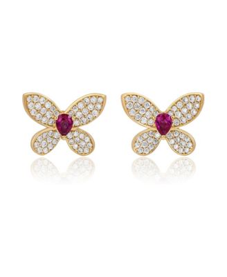 Cubic Zirconia Butterfly Earrings