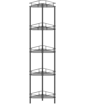 5 Tier Corner Shower Organizer Stand Rack with Hooks Bathroom Hardware