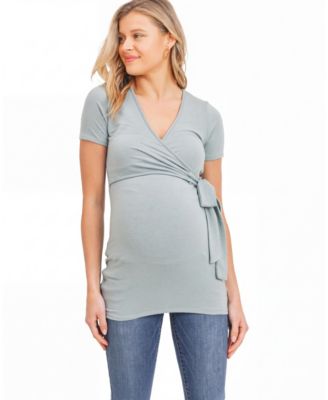 Maternity Nursing Surplice Rayon-Blend Top