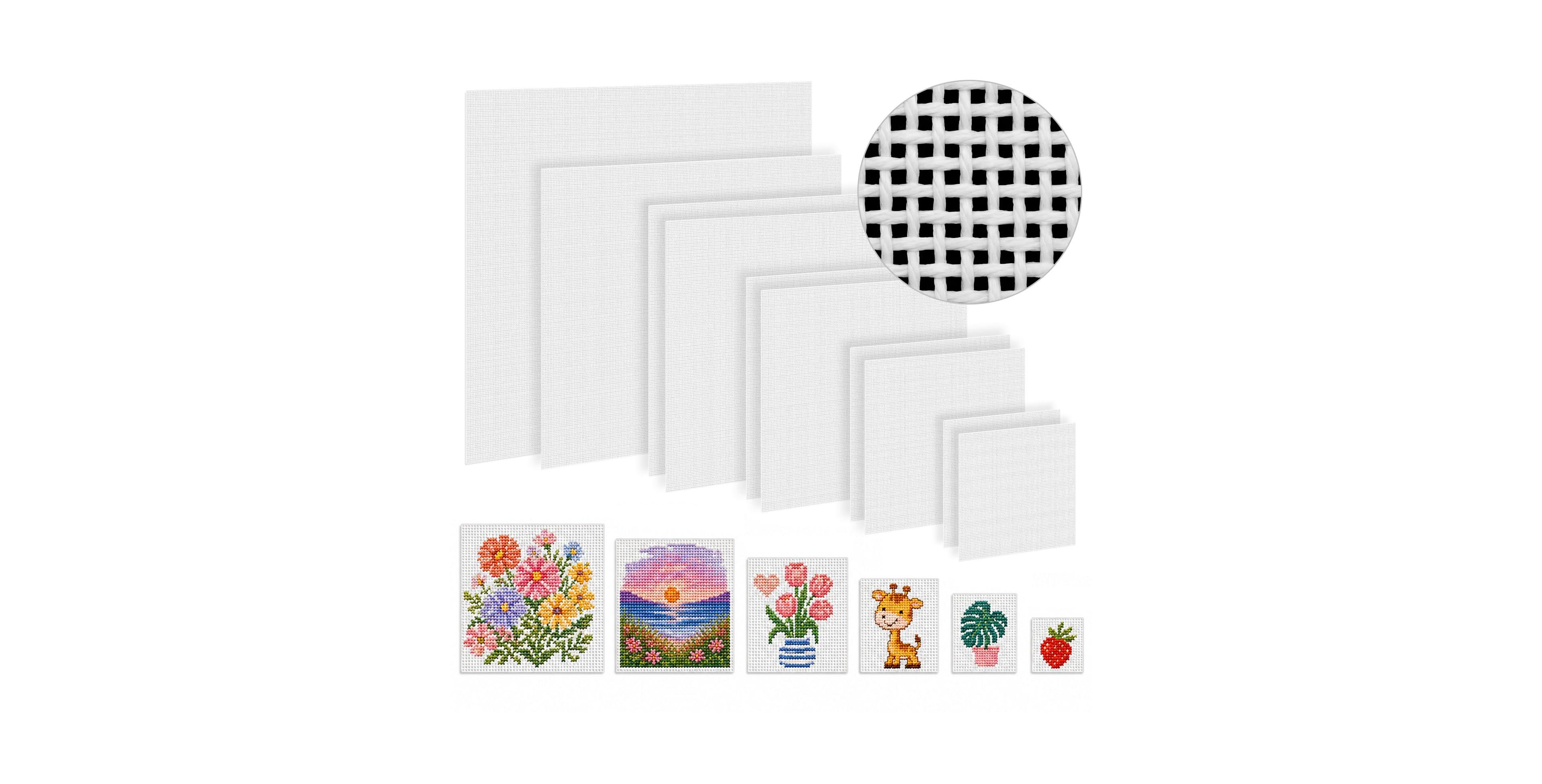 Aeelike 15 Count Precut Cotton Needlepoint Canvas Set For Diy Crafts