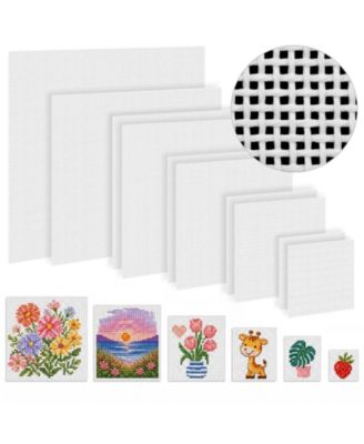15 Count Precut Cotton Needlepoint Canvas Set For DIY Crafts