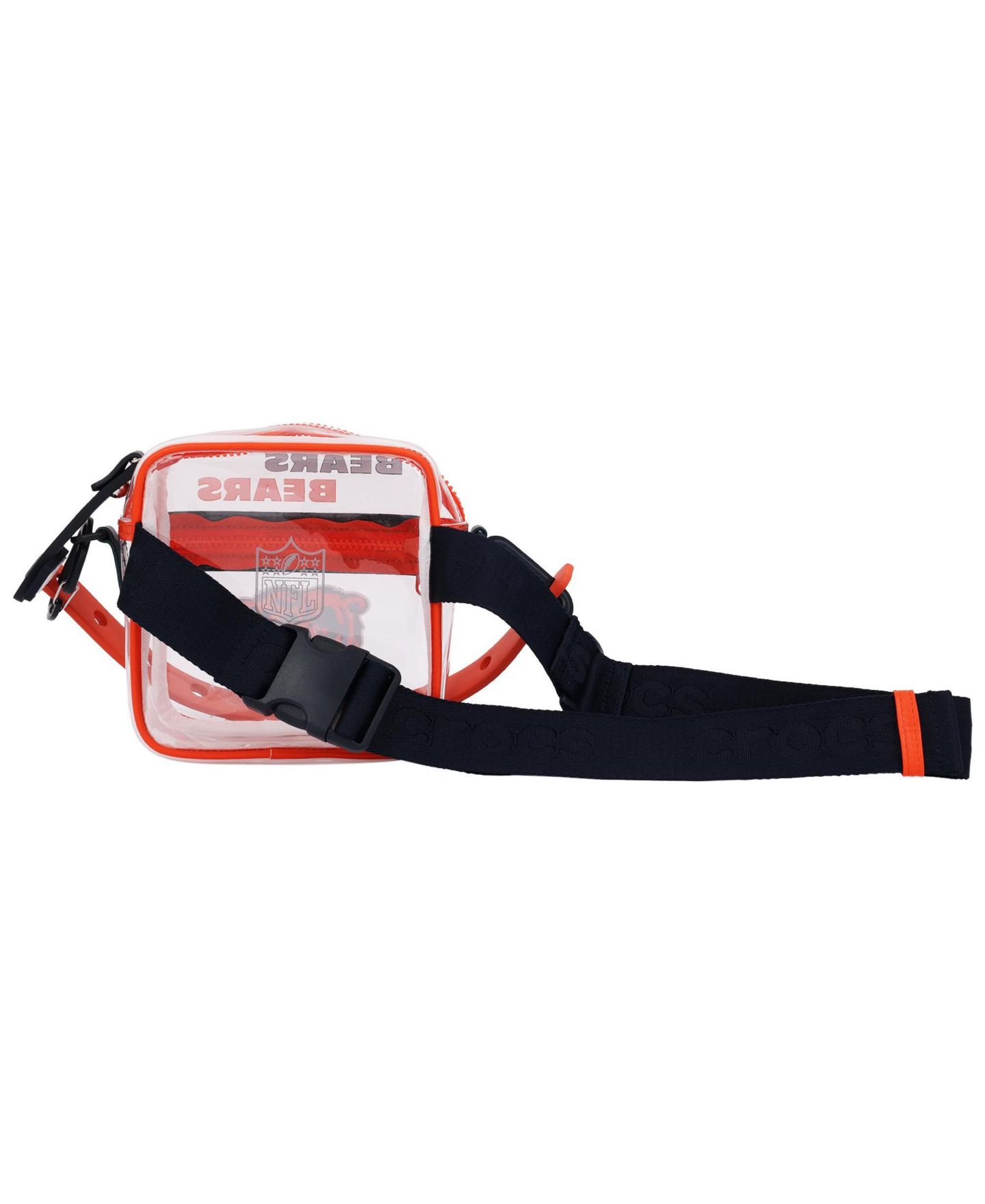 Мужская сумка Crocs Chicago Bears Clear Stadium Crossbody, цвет: Тёмно-синий / Оранжевый — фото 3